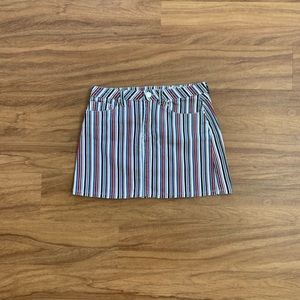 Striped Jean Mini Skirt